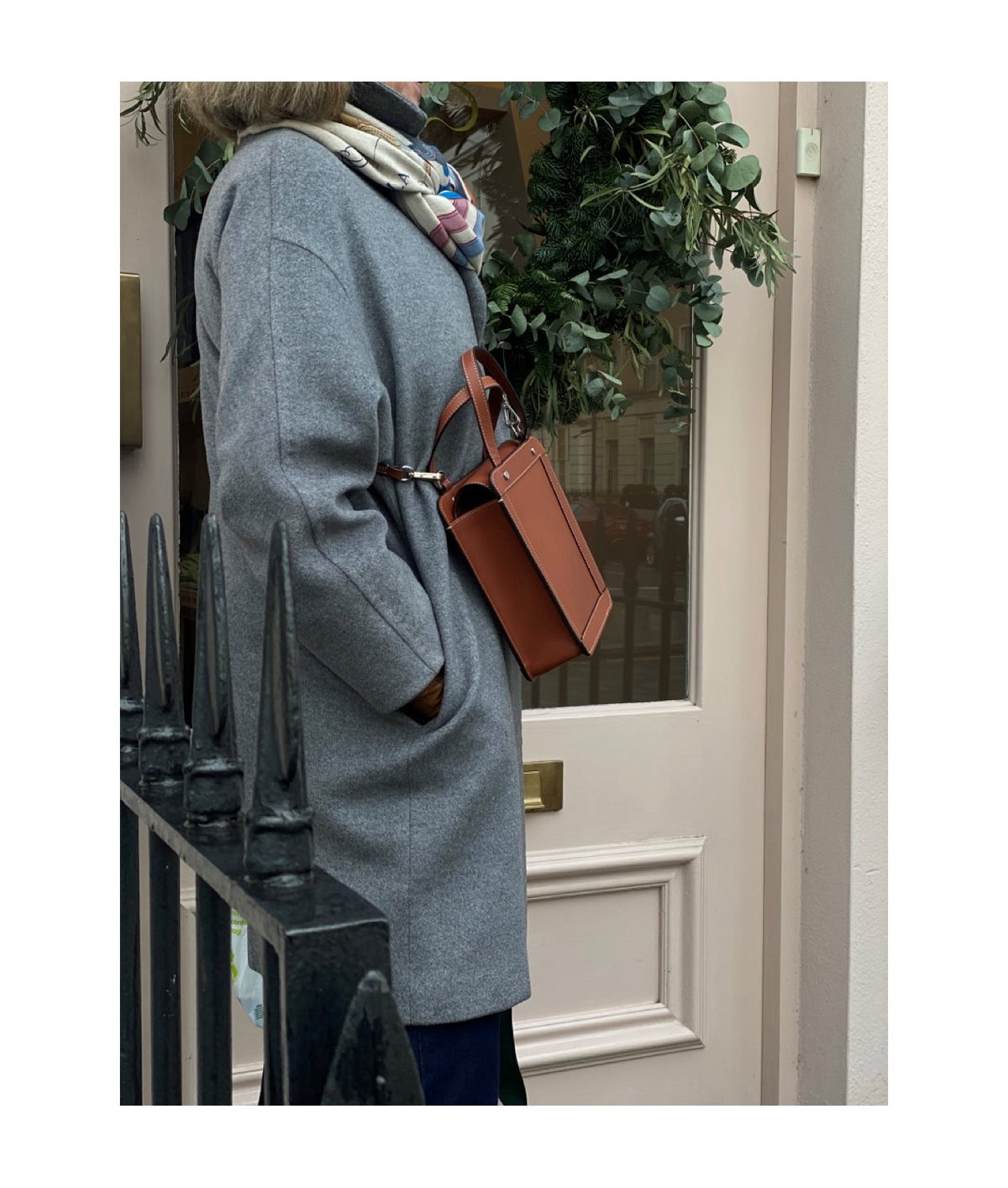 Mini Square Tote Cognac